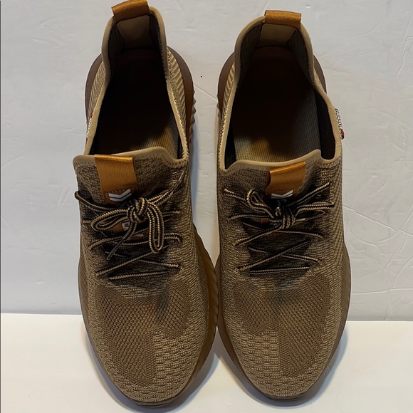 Men's Tan Sneakers with Knit Design - Picture 1 of 4